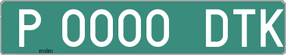 Ejemplo matrícula provisional verde de España matrícula DTK