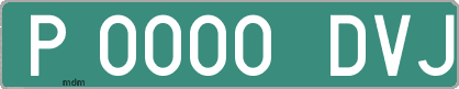 Ejemplo matrícula provisional verde de España matrícula DVJ