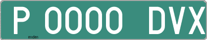 Ejemplo matrícula provisional verde de España matrícula DVX