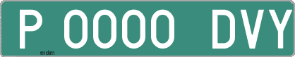 Ejemplo matrícula provisional verde de España matrícula DVY