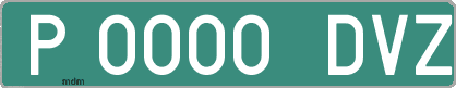 Ejemplo matrícula provisional verde de España matrícula DVZ
