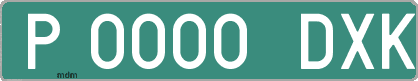 Ejemplo matrícula provisional verde de España matrícula DXK
