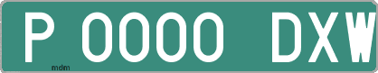 Ejemplo matrícula provisional verde de España matrícula DXW