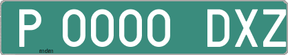 Ejemplo matrícula provisional verde de España matrícula DXZ