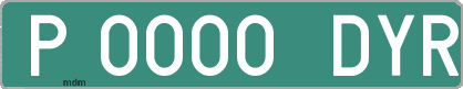 Ejemplo matrícula provisional verde de España matrícula DYR