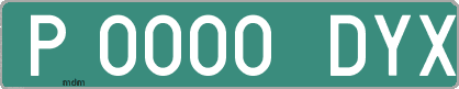 Ejemplo matrícula provisional verde de España matrícula DYX