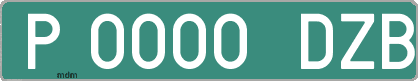 Ejemplo matrícula provisional verde de España matrícula DZB