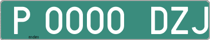 Ejemplo matrícula provisional verde de España matrícula DZJ