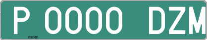 Ejemplo matrícula provisional verde de España matrícula DZM