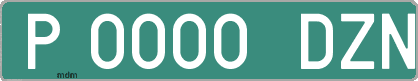 Ejemplo matrícula provisional verde de España matrícula DZN