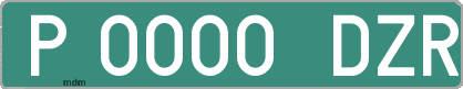 Ejemplo matrícula provisional verde de España matrícula DZR