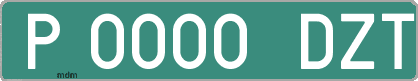 Ejemplo matrícula provisional verde de España matrícula DZT