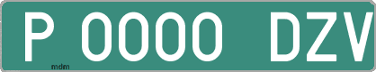 Ejemplo matrícula provisional verde de España matrícula DZV