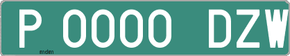 Ejemplo matrícula provisional verde de España matrícula DZW