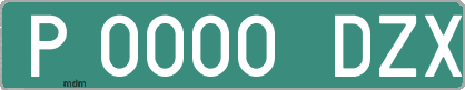 Ejemplo matrícula provisional verde de España matrícula DZX