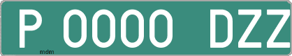 Ejemplo matrícula provisional verde de España matrícula DZZ