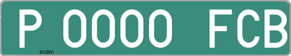 Ejemplo matrícula provisional verde de España matrícula FCB