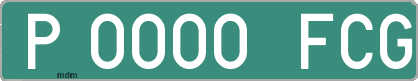 Ejemplo matrícula provisional verde de España matrícula FCG