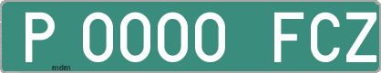 Ejemplo matrícula provisional verde de España matrícula FCZ