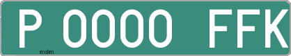 Ejemplo matrícula provisional verde de España matrícula FFK