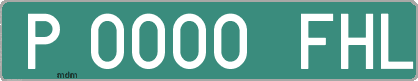 Ejemplo matrícula provisional verde de España matrícula FHL