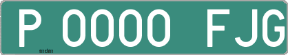 Ejemplo matrícula provisional verde de España matrícula FJG