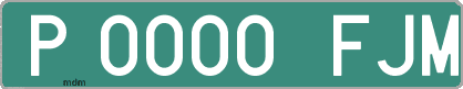 Ejemplo matrícula provisional verde de España matrícula FJM