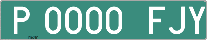 Ejemplo matrícula provisional verde de España matrícula FJY