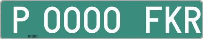 Ejemplo matrícula provisional verde de España matrícula FKR