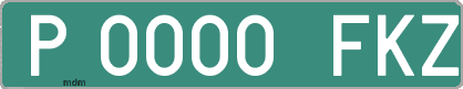 Ejemplo matrícula provisional verde de España matrícula FKZ