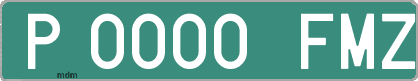 Ejemplo matrícula provisional verde de España matrícula FMZ