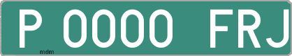 Ejemplo matrícula provisional verde de España matrícula FRJ