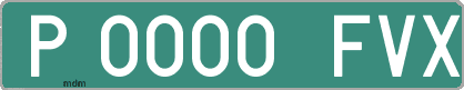 Ejemplo matrícula provisional verde de España matrícula FVX