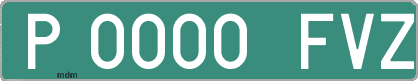 Ejemplo matrícula provisional verde de España matrícula FVZ