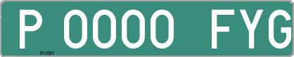 Ejemplo matrícula provisional verde de España matrícula FYG