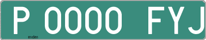 Ejemplo matrícula provisional verde de España matrícula FYJ