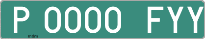 Ejemplo matrícula provisional verde de España matrícula FYY