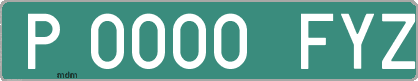 Ejemplo matrícula provisional verde de España matrícula FYZ