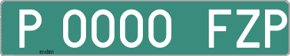 Ejemplo matrícula provisional verde de España matrícula FZP