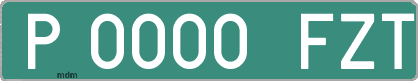 Ejemplo matrícula provisional verde de España matrícula FZT
