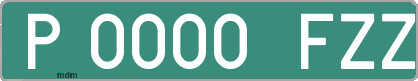 Ejemplo matrícula provisional verde de España matrícula FZZ