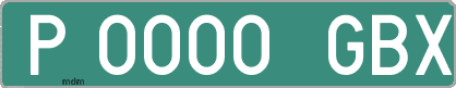 Ejemplo matrícula provisional verde de España matrícula GBX