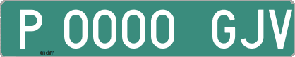 Ejemplo matrícula provisional verde de España matrícula GJV
