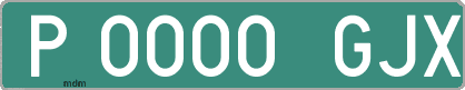 Ejemplo matrícula provisional verde de España matrícula GJX