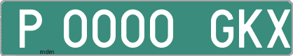 Ejemplo matrícula provisional verde de España matrícula GKX