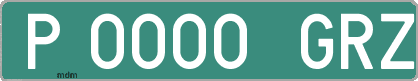 Ejemplo matrícula provisional verde de España matrícula GRZ