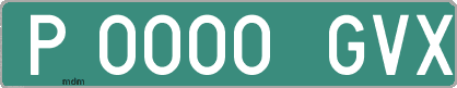 Ejemplo matrícula provisional verde de España matrícula GVX