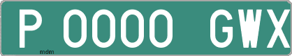 Ejemplo matrícula provisional verde de España matrícula GWX