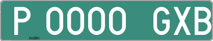 Ejemplo matrícula provisional verde de España matrícula GXB