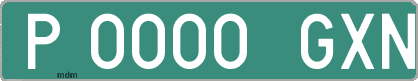 Ejemplo matrícula provisional verde de España matrícula GXN